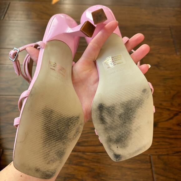 Steve Madden Barbie Pale Pink Kyrah Strappy Sandal Heels Sz 7.5 - Picture 7 of 9